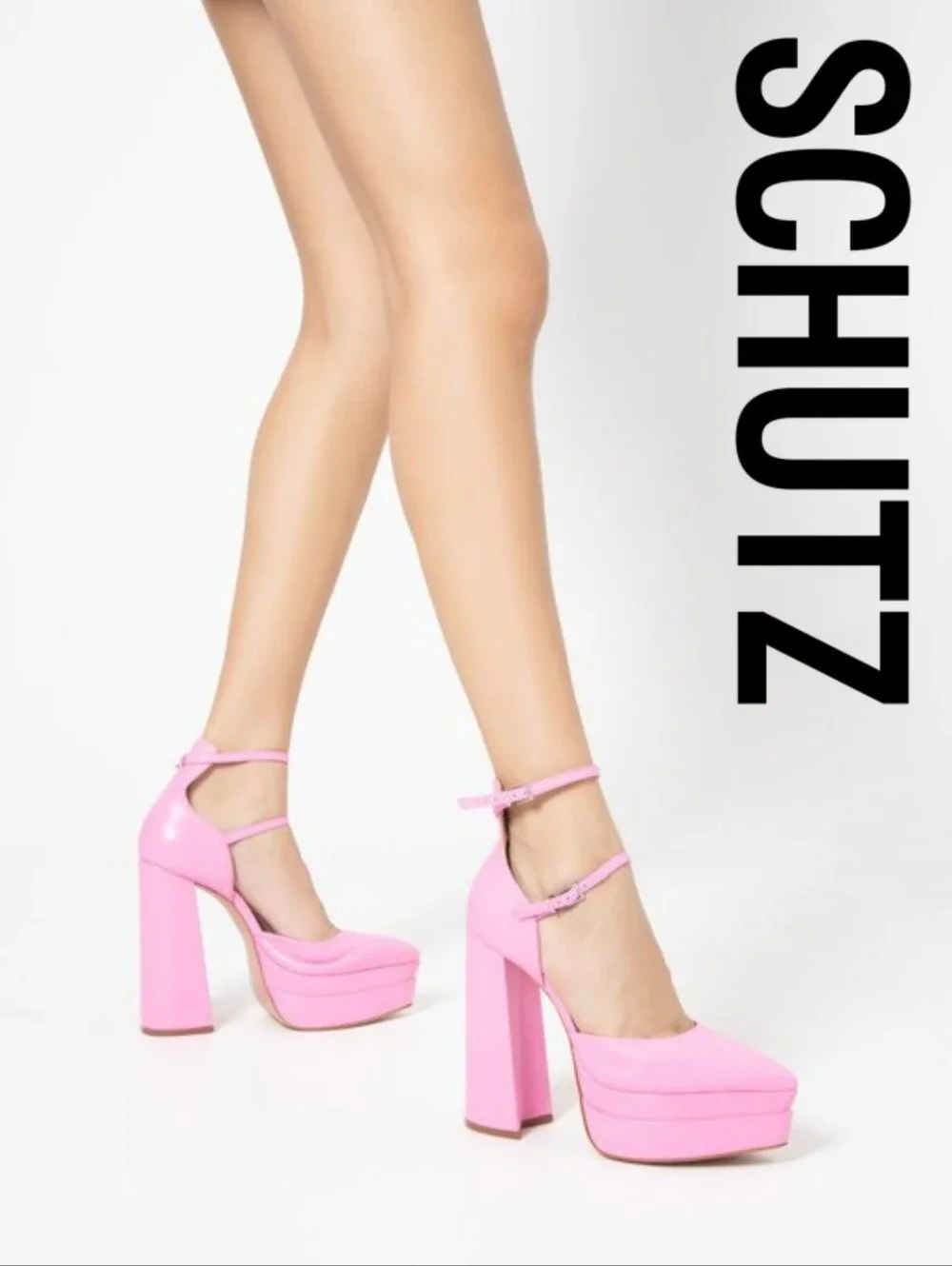 SCHUTZ - Elysee Pink - Size 6 Chunky Platform Heels